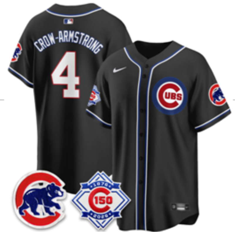Men 2026 Chicago Cubs #4 Crow armstrong black Game Nike MLB Jersey 0518006->new york yankees->MLB Jersey